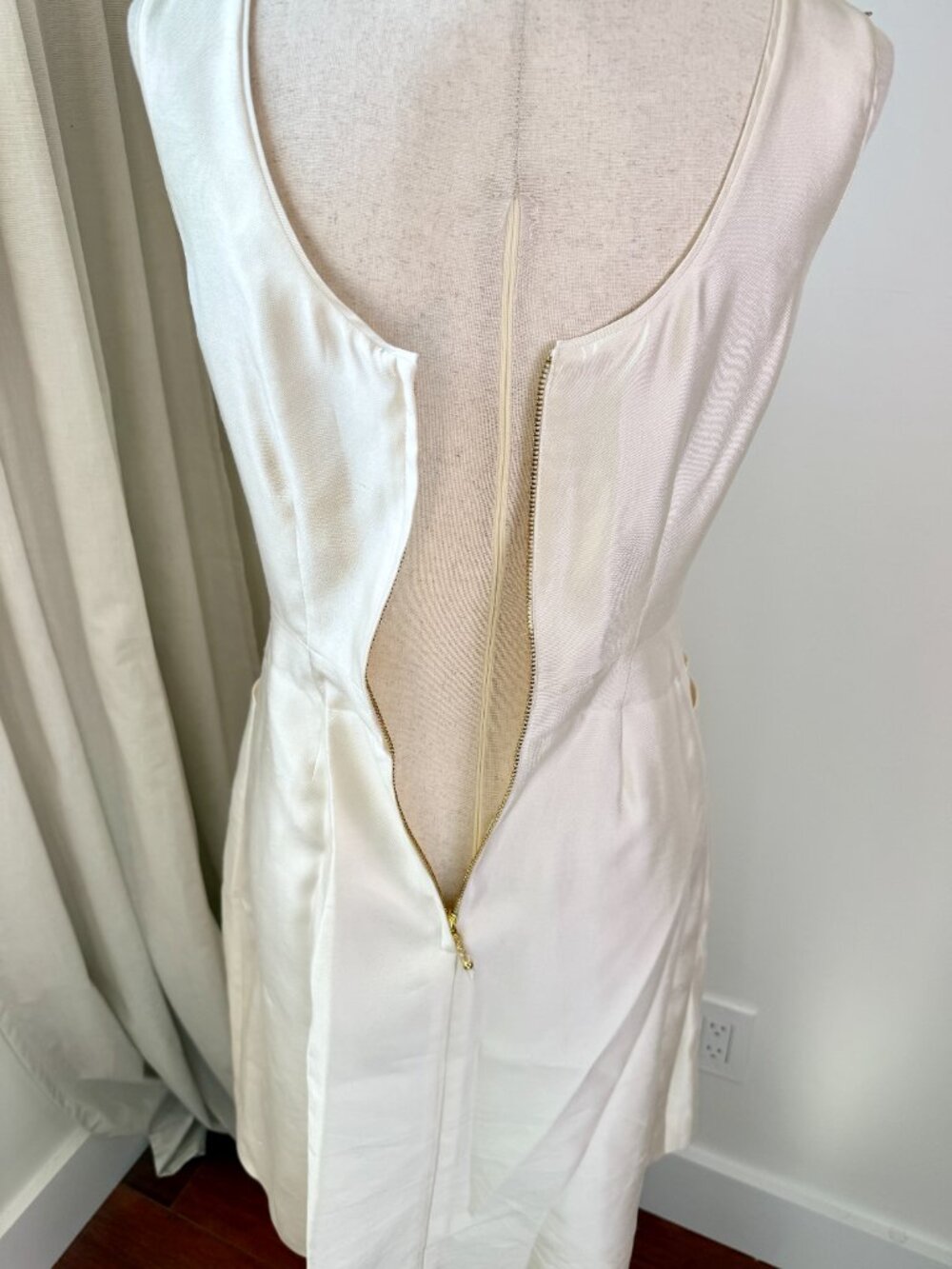 Kate Spade Wedding Belles Jillian Bow Dress Ivory Silk Blend Size 4 Sleeveless - Picture 7 of 11
